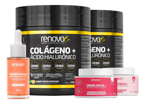 2 Colágenos + Retinol + Resveratrol + Vitamina C - Renova Be Sabor 2 - Frutas Tropicais