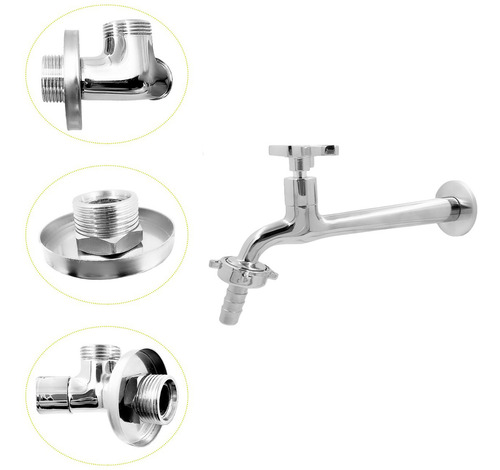 Torneira 3/4 Longa 18cm Alta Vazão Pressão Tanque Mvs 5073e