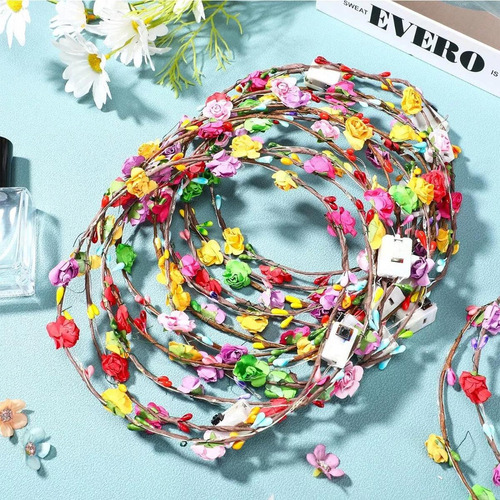 Hu 20 Coroas De Flores Led Para Princesas Com Luz De Festa