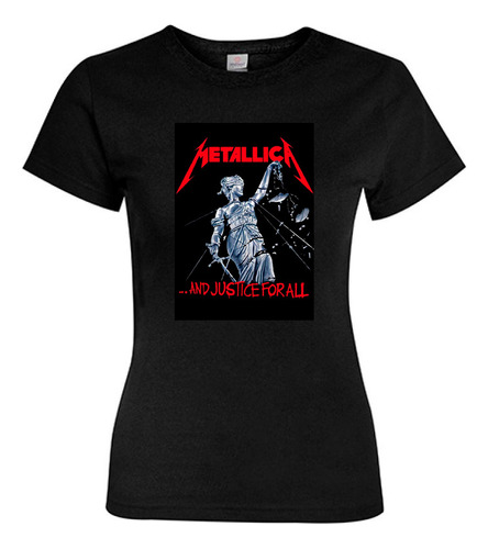 ¡oferta! Polera Dama Negro S, Metallica And Justice For All