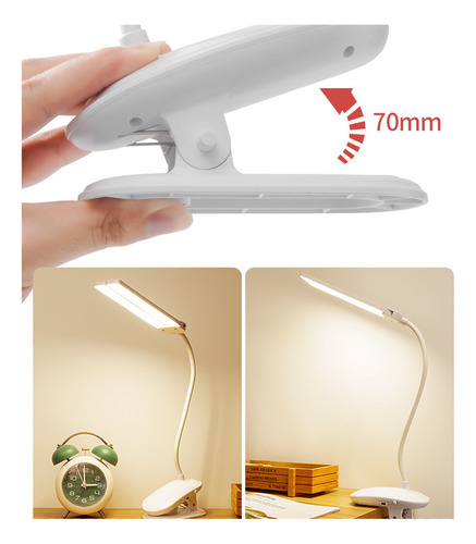 Lâmpada De Mesa J 2 Em 1 Luz De Mesa Com Braço Flexível 3 Co