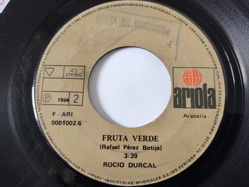 Vinilo Single De Rocío Durcal Fruta Verde ( D124