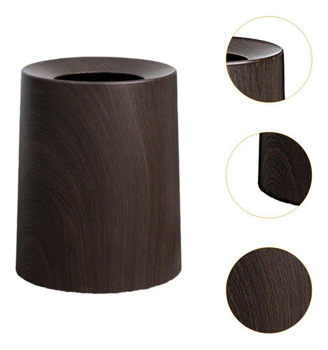 Papelera De Grano De Madera, Papelera De Moda, Cesta Nogal