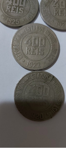 Vendo 6 Moedas De 400 Réis, 1920, 1922, 1925, 1926 E 1931.
