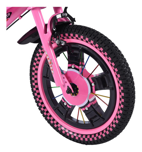 Aeiou Bicicleta Entrenadora Para Niños Baj95004 Rodado 16 Color Rosa Tamaño Del Cuadro 16