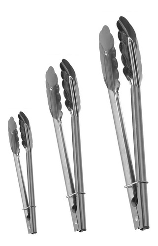 Set De Pinzas Metalicas Para Cocina Diferentes Tamaños 3 Pza