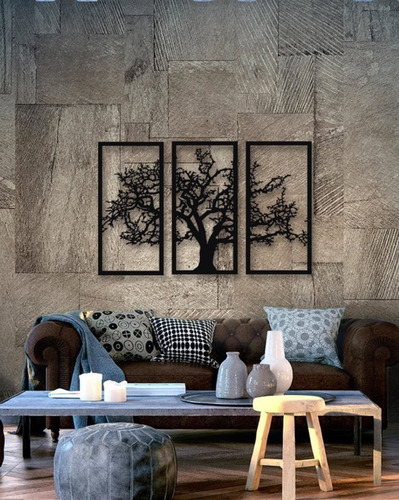 Imagen 6 de 7 de Triptico Arbol De La Vida En Madera Calada 85 X 60 Cmts