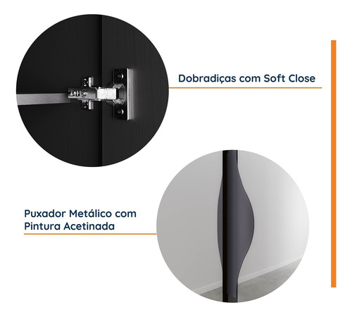 Guarda Roupa Modulado De Canto Com Espelho 6 Portas 3 Wt