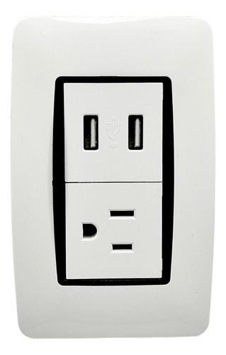 Tomacorrientes Y Puerto Usb Lumistar Linea Moderna Blanco