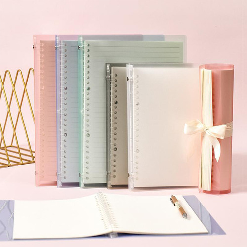 . Cuaderno B5 Transparente Recargable De 26 Anillos Con Tapa