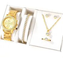 Comprar Pack Joyas 6 Piezas Reloj Lujo Collar Pulsera Aretes Anillos
