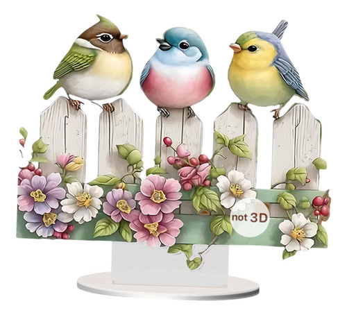 Decoración De Pájaros Acrílicos Plano 2d Con Base