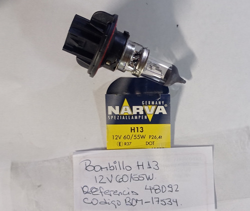 Bombillo H13 9008 12v 60/55w P26 4t Narva 48092