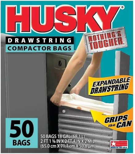 Poly America Husky Hk18xds050w Bolsa De Compactador Con Cord