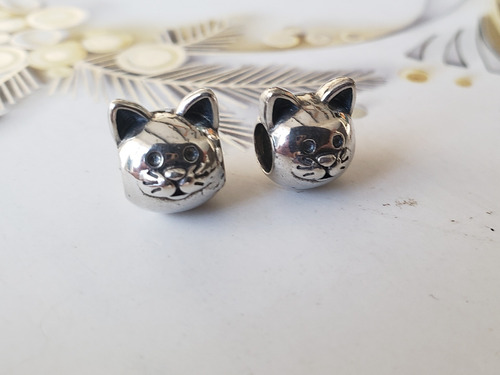 Dije Charms Para Pulsera Pandora Modelo Gato En Plata 925