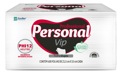 Papel Higienico Interfolhado Santher Folha Dupla 2400 Folhas