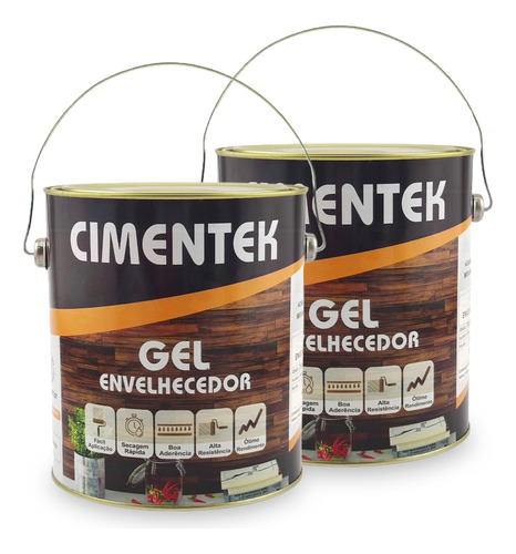 Kit Com 2 Tinta Para Imitar Madeira Cimentek 3,6l