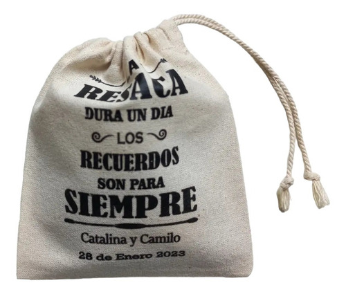 Bolsa Algodón Estmpada Para Kit Anti Resaca Matrimonio 100u