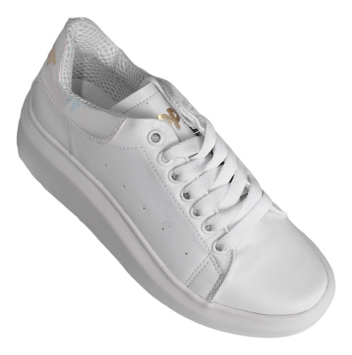 Tenis Sneakers Para Dama Mujer Urbano Tennis Blanco 23 A 26