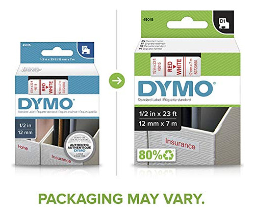 Pack De Cinta Etiqueta Dymo D1 43610: Claro Y Durable