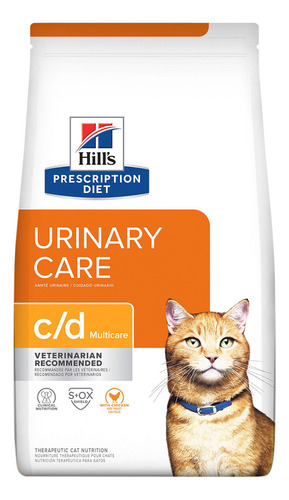 Alimento Hill's Prescription Diet Urinary Care c/d para gato adulto sabor pollo en bolsa de 1.8kg