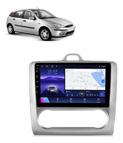 Multimídia Android Ford Focus 2008-2012 Ac/digital 4+64gb 9p Cor Prata Ac/digital