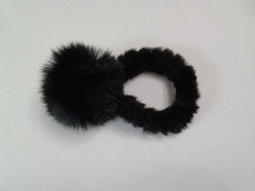  Scrunchie, Colita ,scunzi Con Pompón De Piel !!