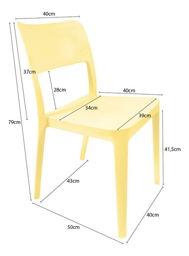 Silla Plástica Minimal Vainilla Dvp