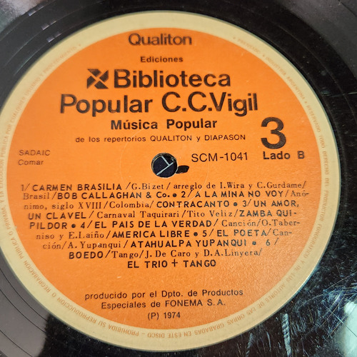 Sin Tapa Disco Musica Popular C C Vigil Vol 3 F0