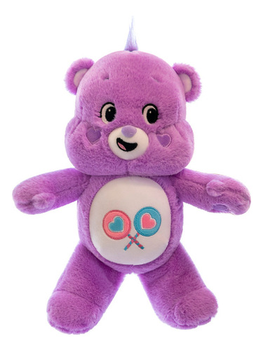 Peluche De Oso Cariñoso Gruñón Azul De 38 Cm Color Morado