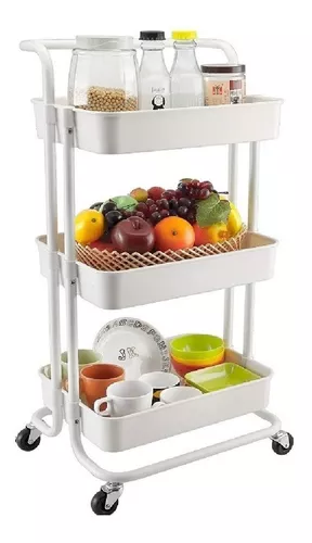 Carro Organizador Verduras 37x81x37 cm 4 Canastos Pino HOMY