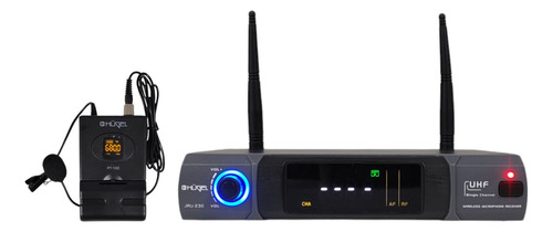Microfono Inalambrico Hugel Uhf 5v Corbatero Jru Color Negro
