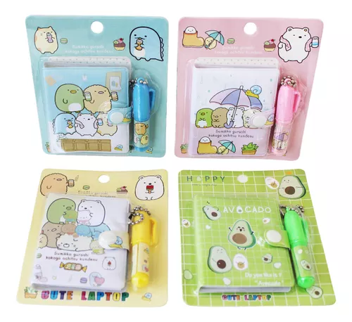 24pz Libreta Kawaii Mini Pluma Diario Animales Niños Escuela