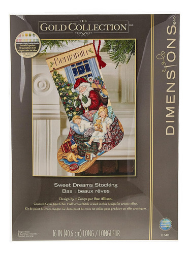 Calcetín Navideño Colección Oro Sueños Dulces 40cm Multicolo