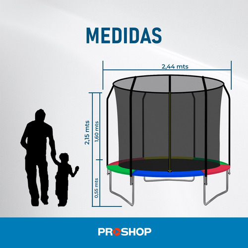 Cama Elastica 2,44 Metros Diametro Saltarina Red Protectora