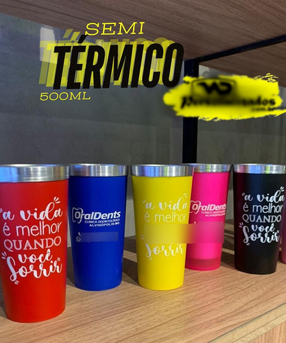 Copos Semi Térmico 500ml Personalizados