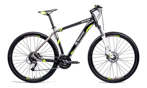 Mountain Bike Motomel Maxam 490 R29 27v Frenos A Disco 999m Color Negro/Verde Tamaño del cuadro S