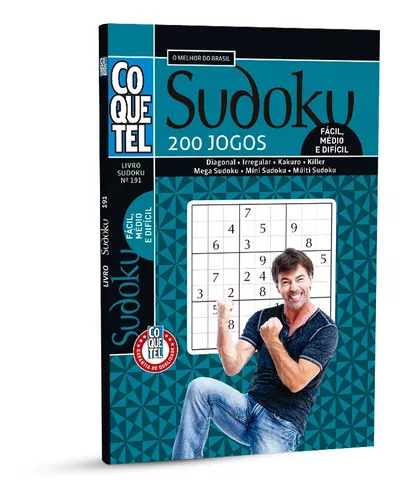 Kit 3 Revistas Coquetel Sudoku com Brinde