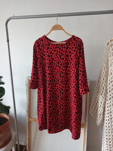 Vestido animal 2025 print rojo zara