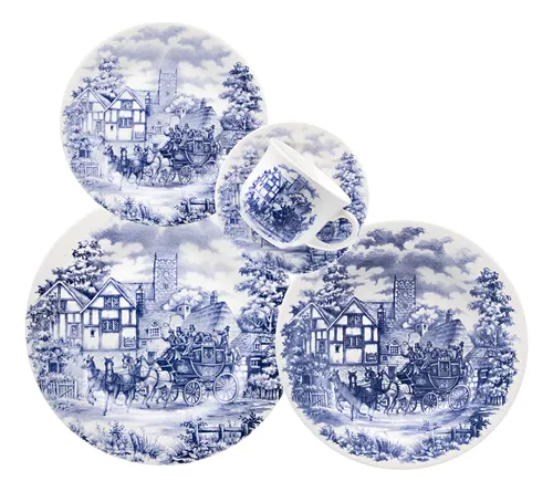 Aparelho de Jantar e Chá 20 peças Donna Cena Inglesa Biona