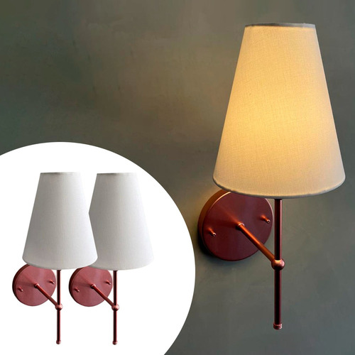 Kit 2 Arandelas De Parede Classica E27 Bivolt Com Cupula Cor Rose gold cup 05 branco 110V/220V