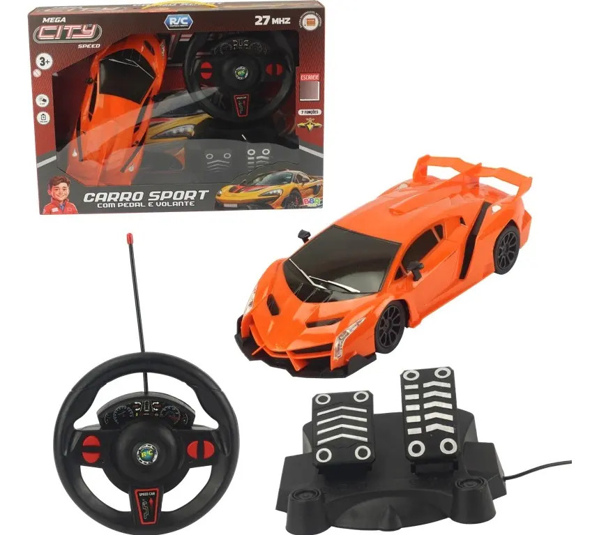 Carrinho RC Infantil Com Volante E Pedais BBR Toys
