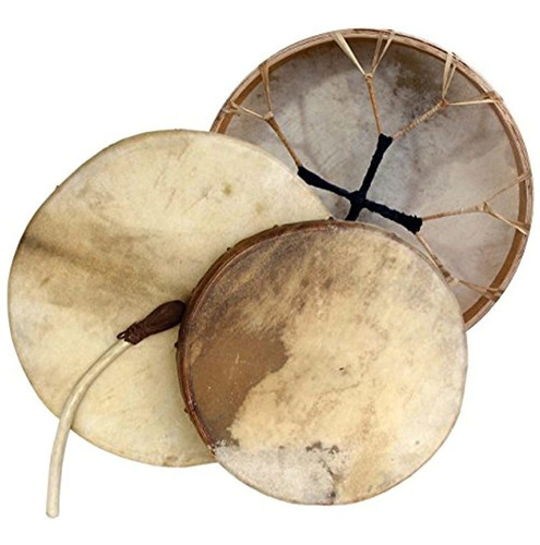 Tambor Chamán Redondo Con Piel De Cabra, Frame Drum, Hecho A