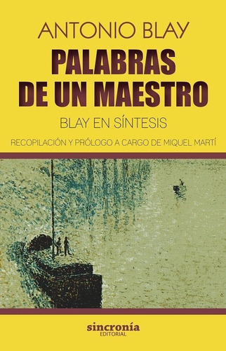 Palabras De Un Maestro, De Blay Fontcuberta, Antonio. Editorial Sincronía Jng Editorial, S.l., Tapa Blanda En Español