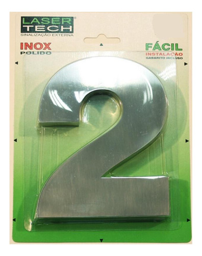 Número Inox Algarismo Para Fachada 12 Cm  (nº 2)