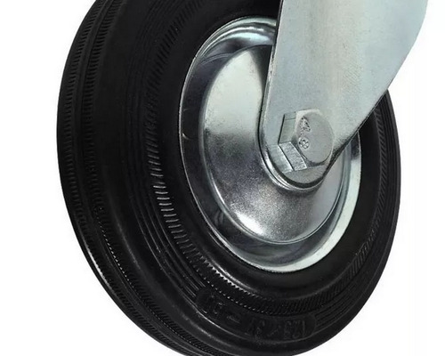Imagem 2 de 8 de Rodízio Giratório De Borracha S/ Trava 5 Pol 125mm Beltools