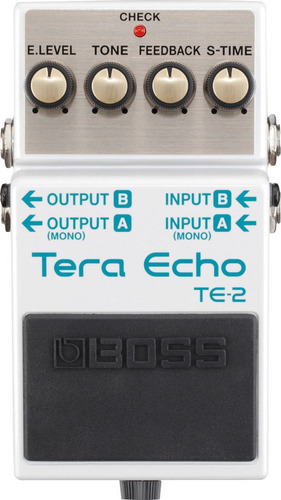 Boss Te-2 Pedal Compacto Tera Echo Multi-dimensional Estéreo Color Blanco