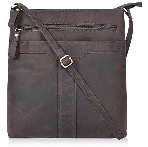 Bolso De Cuero Real Crossover/crossbody Sling Bag For K15zg