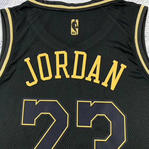 Jersey Nba Chicago Bulls Michael Jordann Oro Negro 23 M