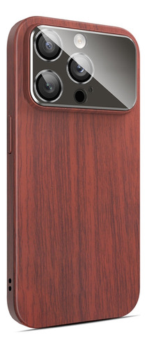 Funda Rígida De Madera Para iPhone 15 Magnetic Shockpro